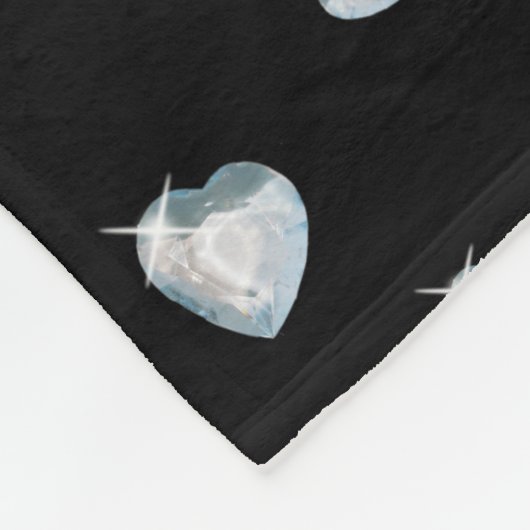 Heart Sparkle Diamonds Fleece Deken (Hoek)