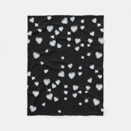 Heart Sparkle Diamonds Fleece Deken