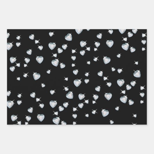 Heart Sparkle Diamonds Inpakpapier Vel (Voorkant)