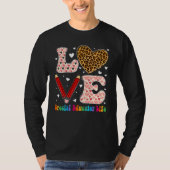 Heart Special Educator Life Leopard Plaid Red Vale T-shirt (Voorkant)