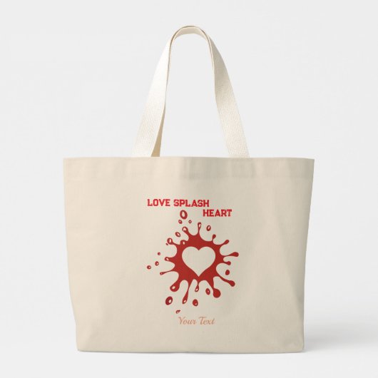 Heart Splash Art – Creative Love Expression Design Grote Tote Bag (Achterkant)