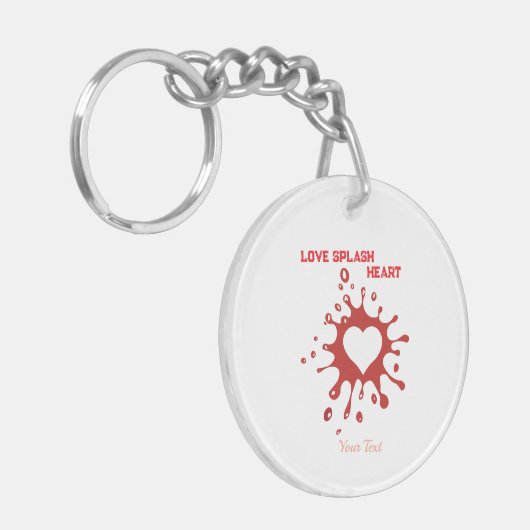 Heart Splash Art – Creative Love Expression Design Sleutelhanger (Voorkant Links)