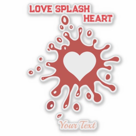 Heart Splash Art – Creative Love Expression Design Sticker (Voorkant)