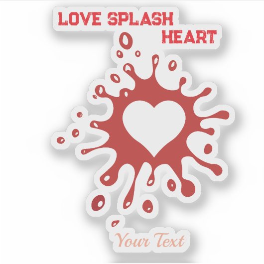 Heart Splash Art – Creative Love Expression Design Sticker (Voorkant)