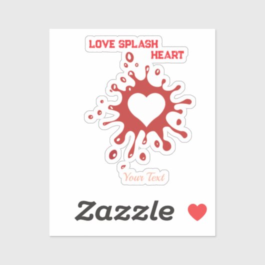 Heart Splash Art – Creative Love Expression Design Sticker (Vel)