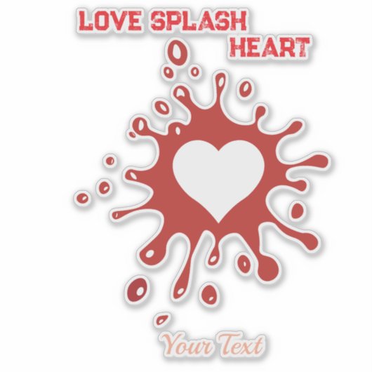 Heart Splash Art – Creative Love Expression Design Sticker (Voorkant)