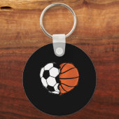 Heart Sports Soccer Sketll Ll Lover Valentines Day Sleutelhanger (Voorkant)