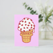 Heart Sprinkle Ice Cream Cone Briefkaart (Staand voorkant)