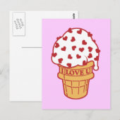 Heart Sprinkle Ice Cream Cone Briefkaart (Voorkant / Achterkant)