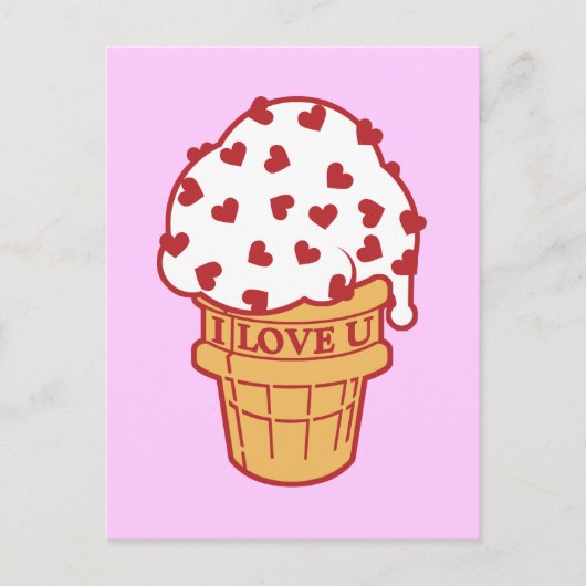 Heart Sprinkle Ice Cream Cone Briefkaart (Voorkant)