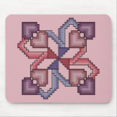 Heart Square Cross Stitch Mousepad Muismat (Voorkant)