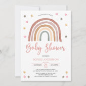 Heart Star Muted Tones Boho Rainbow Baby shower Kaart (Voorkant)