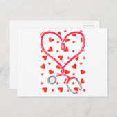 Heart Stethoscoop Cute Love Nursing Valentijnsdag Briefkaart (Voorkant / Achterkant)