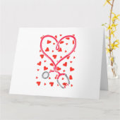 Heart Stethoscoop Cute Love Nursing Valentijnsdag Kaart (Gele Bloem)