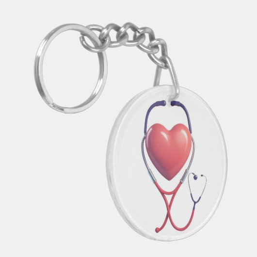 Heart & Stethoscoop Keychain | Gift for Nurses & D (Voorkant Links)