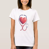 Heart Stethoscoop Love Tee T-shirt (Voorkant)