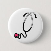Heart Stethoscoop Ronde Button 5,7 Cm (Voorkant)