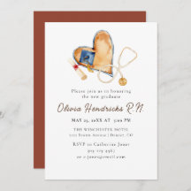 Heart Stethoscoop Uitnodiging Afstuderen te ursen