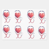 Heart & Stethoscoop Wrapping Paper | Healthcare Gi (Voorkant 3)