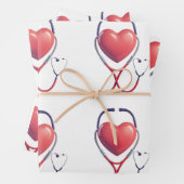Heart & Stethoscoop Wrapping Paper | Healthcare Gi (In situ)