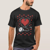 Heart Stethoscope Cute Love Scrub Top Valentines D (Voorkant)