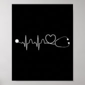 Heart Stethoscope Nursery Heartbeat Gift Nurse  Poster (Voorkant)