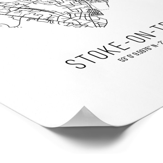 Heart Stoke-on-Trent City Map (Verenigd Koninkrijk Poster (Hoek)