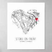 Heart Stoke-on-Trent City Map (Verenigd Koninkrijk Poster (Voorkant)