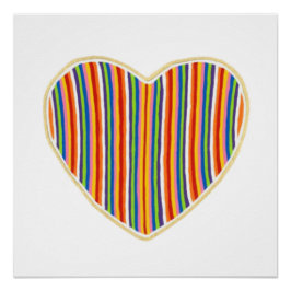 Heart Stripes Perfect Poster