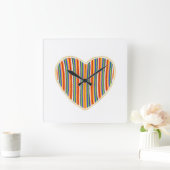 Heart Stripes Wandklok (Huis)
