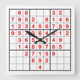 Heart Sudoku Clock met downloadbare puzzle (Easy) Vierkante Klok