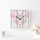 Heart Sudoku Clock with downloadable puzzle Vierkante Klok (Huis)