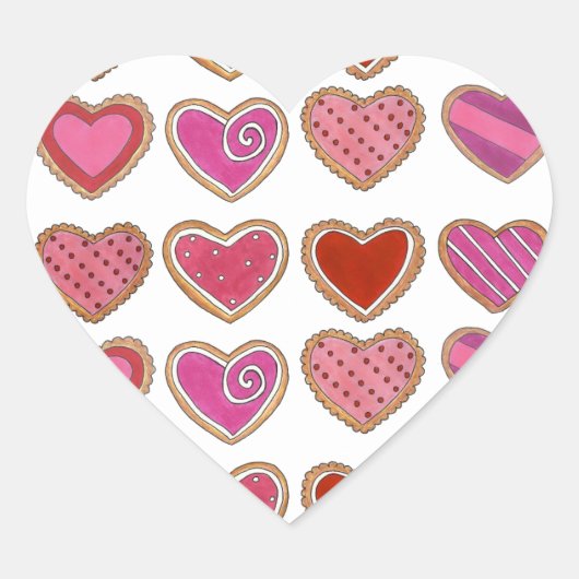 Heart Sugar Cookies Valentijnsdag Baking Hart Sticker (Voorkant)
