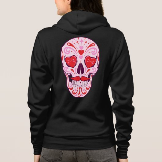 Heart Sugar Skull & Arrows Zip Hoodie (Achterkant)