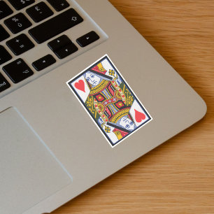 Heart Suite Kleurrijke Queen spelen Kaart Sticker