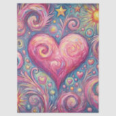 Heart Sun Stars Swirls Whimsical Decoupage Tissuepapier (Voorkant)