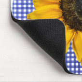 Heart Sunflower en Ladybug op Gingham Muismat (Hoek)