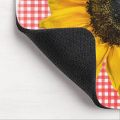 Heart Sunflower en Ladybug op Gingham Muismat (Hoek)