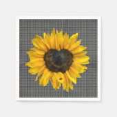 Heart Sunflower en Ladybug op Gingham Servet (Voorkant)