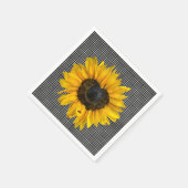 Heart Sunflower en Ladybug op Gingham Servet (Hoek)