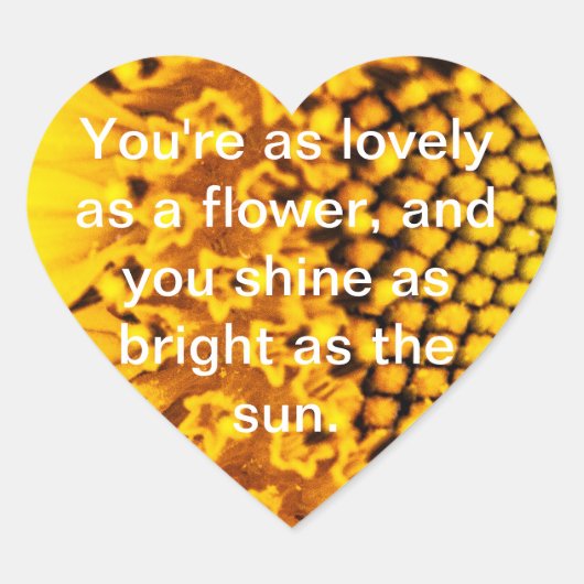 Heart Sunflower Hart Sticker (Voorkant)