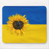 Heart Sunflower op Oekraïense vlag Muismat (Voorkant)