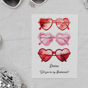 Heart Sunnies bruidsmeisje voorstel Kaart