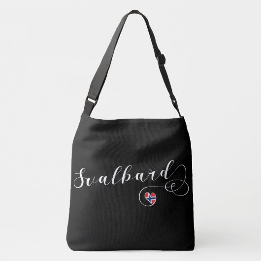 Heart Svalbard Flag, Spitsbergen, Noorwegen Crossbody Tas (Achterkant)