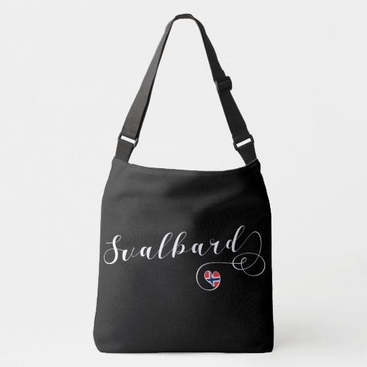 Heart Svalbard Flag, Spitsbergen, Noorwegen Crossbody Tas (Voorkant)