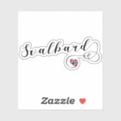 Heart Svalbard Flag, Spitsbergen, Noorwegen Sticker (Vel)