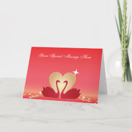 Heart Swans Silhouette Feestdagen Kaart