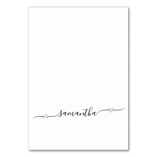 Heart Swash Handtekening Naam Gast Plaats Kaarten (Voorkant)