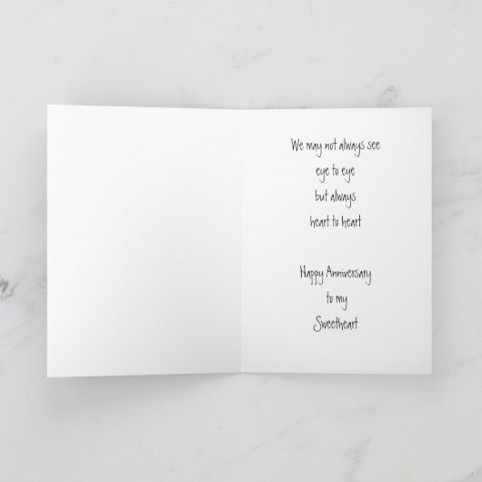 Heart Sweeat Jubileum Cat Animal Kaart (Binnen)