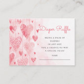 Heart Sweeite Baby Diaper Raffle Informatiekaartje (Voorkant)